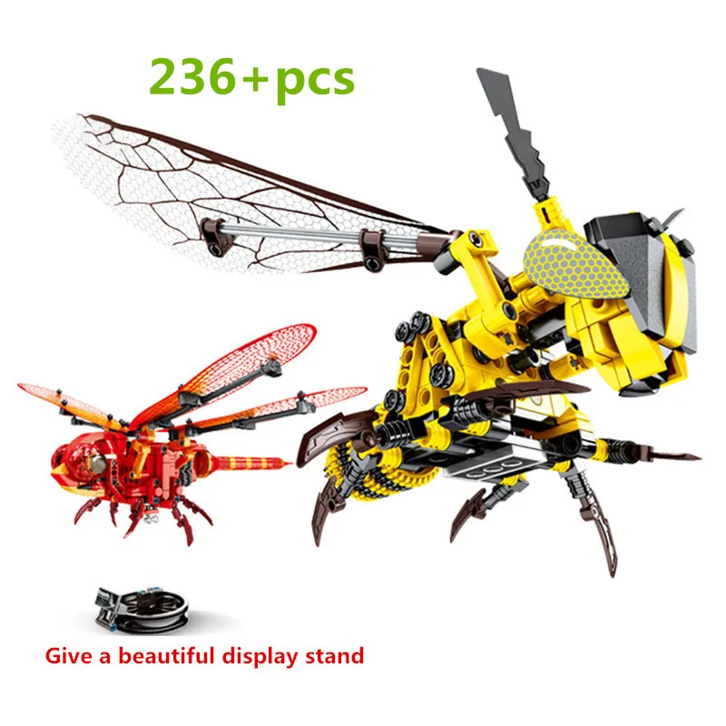

Simulated insect DIY Bee model Building Blocks Compatible Legoingly Technic Bricks set kids Educational Toys for Children 236pc
