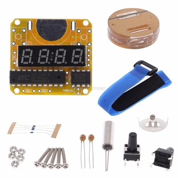 

Digital Watch Electronic Clock Kit Single-Chip Red LED Display with Transparent Cover Digital Watch DIY Kit Dropship