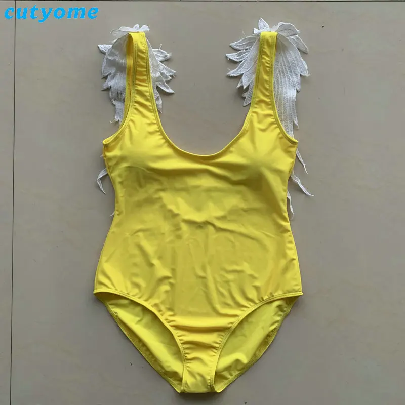 2019 Family Matching Women Swimsuit Mother Daughter Adult Kid Baby Girl Feather One Piece Bikini Swimwear Bathing Suit Beachwear (39)