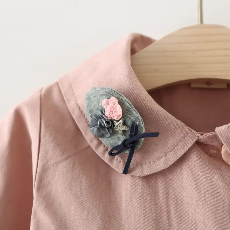 Coat para o Bebê Infantis do Bebê Primavera Outono Trench Recém-nascido Menina Quente Outerwear Roupas Esportivas Jaquetas Todder Algodão Bonito 4 Primavera outono trench coat para o bebê
