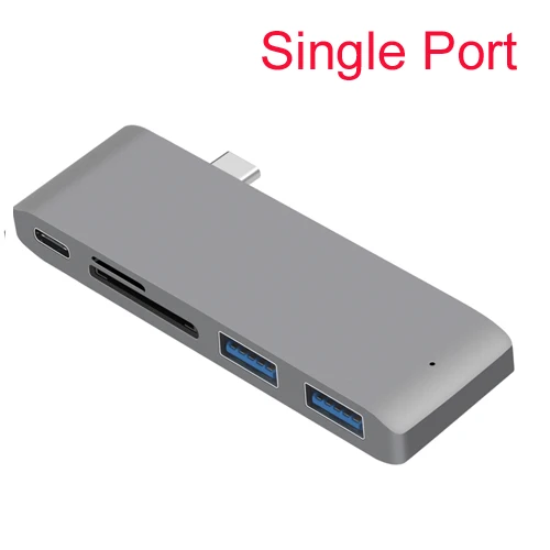 GOOJODOQ концентратор USB Type C для чтения карт USB C концентратор 3,0 адаптер комбинированный с sd-слотом для MacBook Pro USB-C питания - Цвет: Single Gray