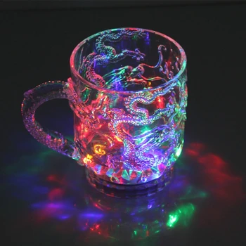 

Glasses Beer Cup Dragon LED Inductive Rainbow Color Flashing Light Glow Mugs For Party
