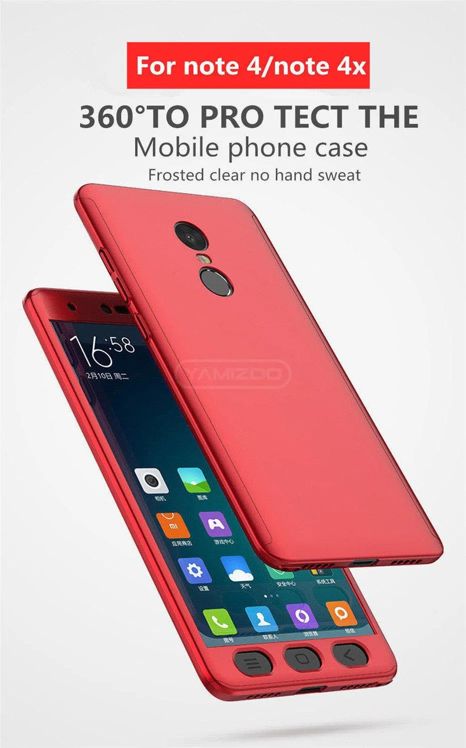 YAMIZOO Case For Xiaomi Redmi 4x Note 4 Global Case Glass For Xiaomi Redmi 4x Note 4 Case 360 Full Shockproof Hard Back Cover On (22)