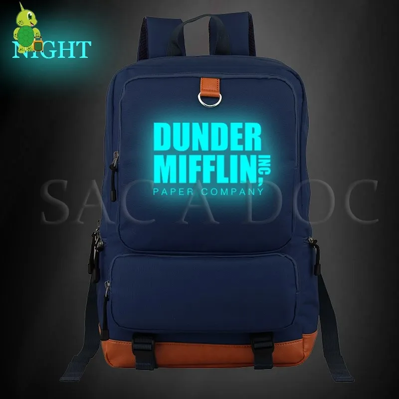 

TV Series Office Schrute Farms Luminous Backpack Women Men Travel Rucksack School Bags for Teenagers Large Laptop Backpack