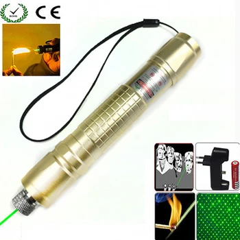 

Hunting Green Laser Pointer 532 nm 10000m Hang-type Lazer Pen Long Distance Lasers Sight +EU Charger+18650 Battery