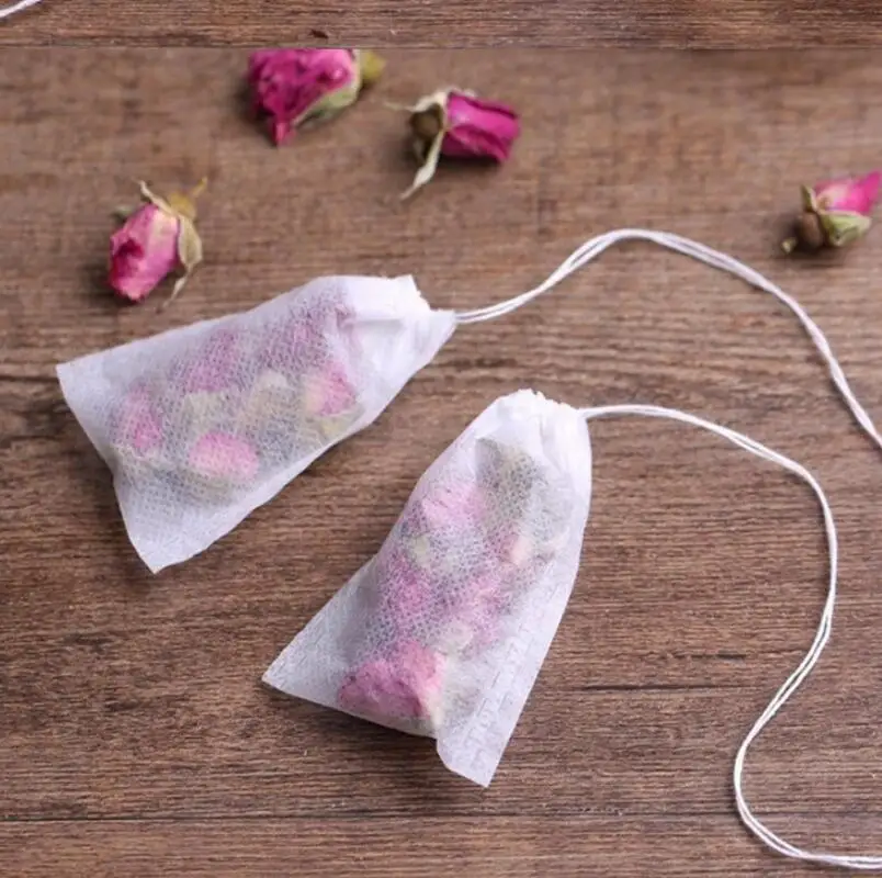 Disposable Tea Bag Non Woven Fabric Herb Loose Teabag With String Hanging Teas Safe Empty Bags