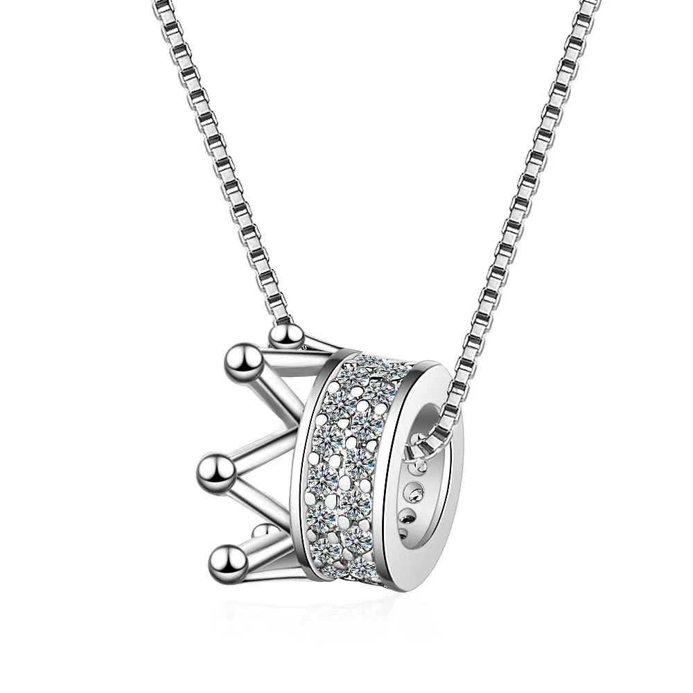 crown necklace women silver jewelry (1)
