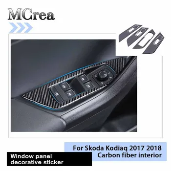 

MCrea Carbon Fiber Windows Control Panel Decorative Trim Sticker For Skoda Kodiaq 2017 2018 Car Styling Interior Accessories