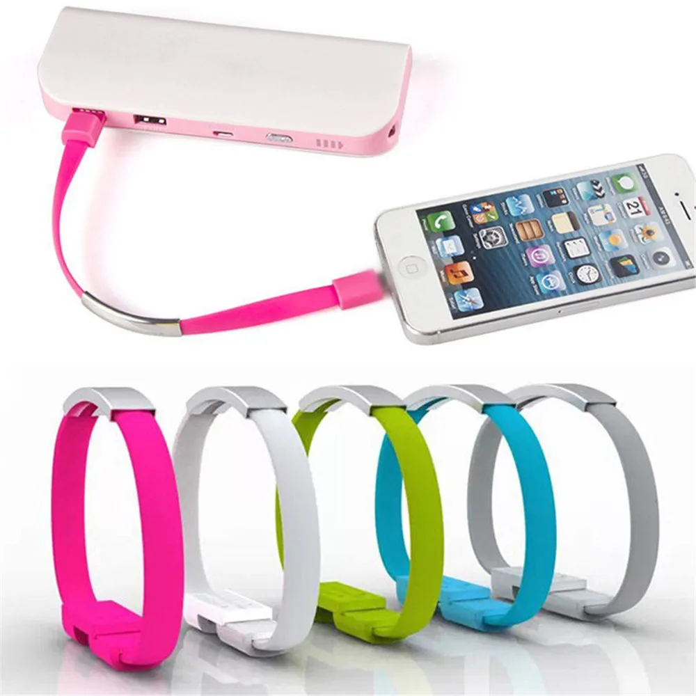 Multi Color Bracelet Wrist Band Portable USB Charging Data Sync Cable