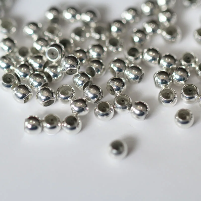 

10pcs,925 Sterling Silver Silicone Bead Bracelet Necklace diy Accessories