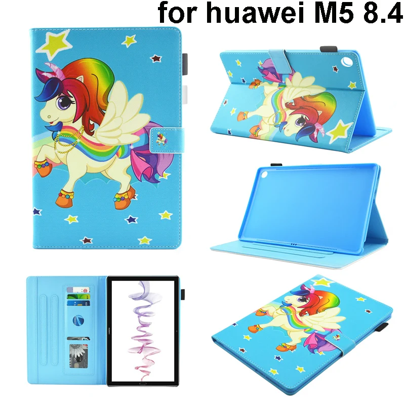 Для Huawei Mediapad M5 8 4 &quotчехол подставка из полиуретана с изображением кошки бабочки