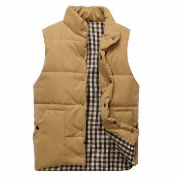 

New in the fall and winter of 2020 Men's cotton vest Single-breasted fashion pure color warm vest