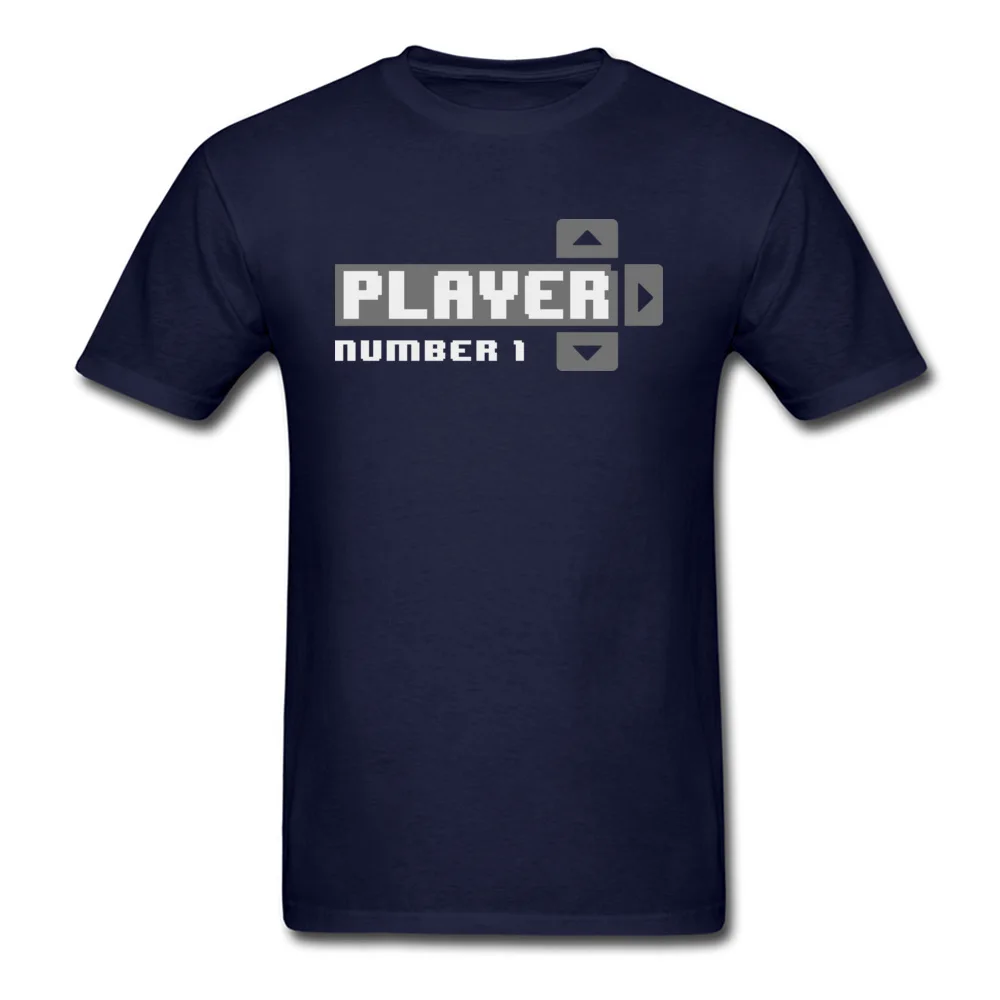 Player Number 1 All Cotton Tops T Shirt for Men Leisure T Shirt 3D Printed Prevailing O-Neck Tops Shirt Short Sleeve Player Number 1 navy