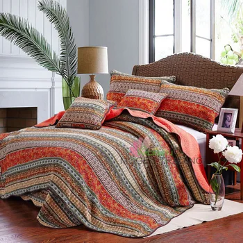 

CHAUSUB Bohemia Bedspreads Quilt Set 3pcs/4pcs Cotton Quilts Quilted Blanket On Bed Printed Bed Cover Duvet Cover Bedding Set