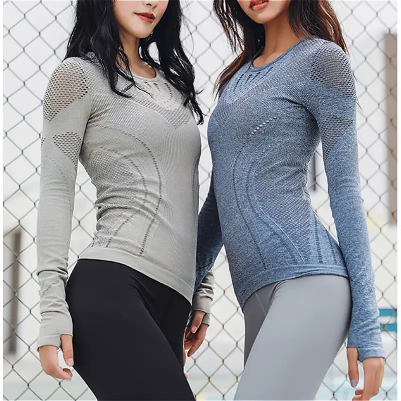 long sleeve tunic workout tops