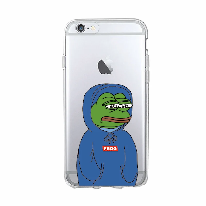 Для iPhone 11 Pro Max 7 7Plus 6 6S 6Plus 8 8Plus X 5 5S SE XS Max Pepe Memes Sad Frog Мягкий ТПУ чехол для телефона Coque Fundas - Цвет: 5