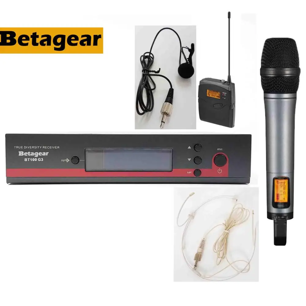 Betagear 135g3 100g3 беспроводной набор с микрофоном, передатчиком для выступлений сценический микрофон ручной микрофон сборный для in ear monitor sytem - Цвет: full set mic