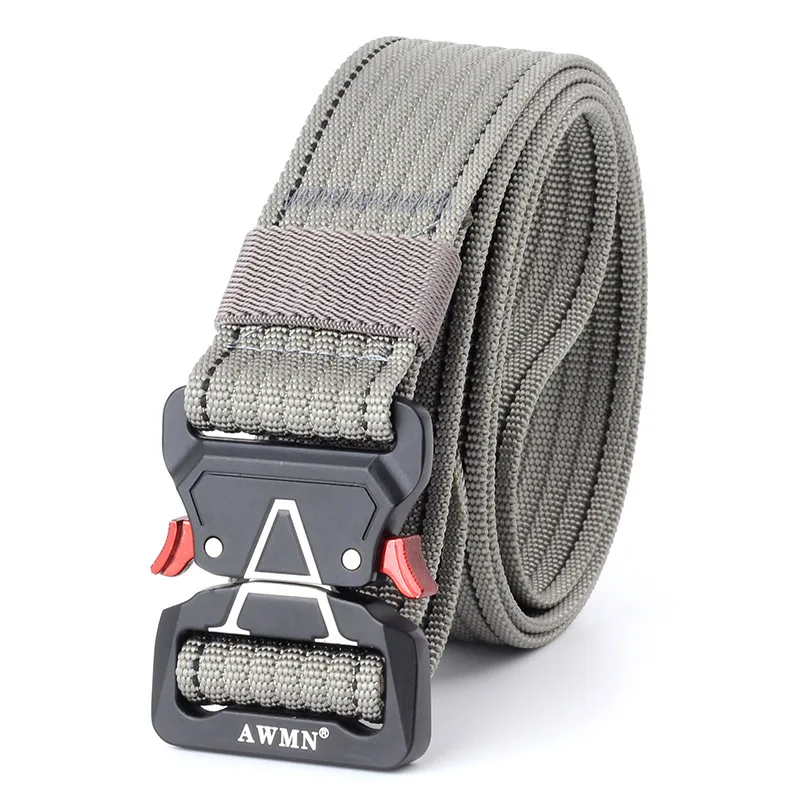 Gray Belt Холщовый военный ремень мужские тактические дизайнерские ремни для джинсов брюки Повседневный нейлоновый черный длинный поясной ремень быстросъемный ремень Кобра - Цвет: Gray Belt