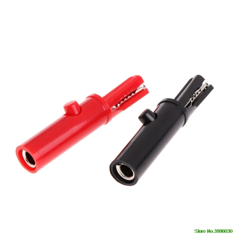 

2 Pcs Push Button Type Full Protective Alligator Clips For Professional Multimeter