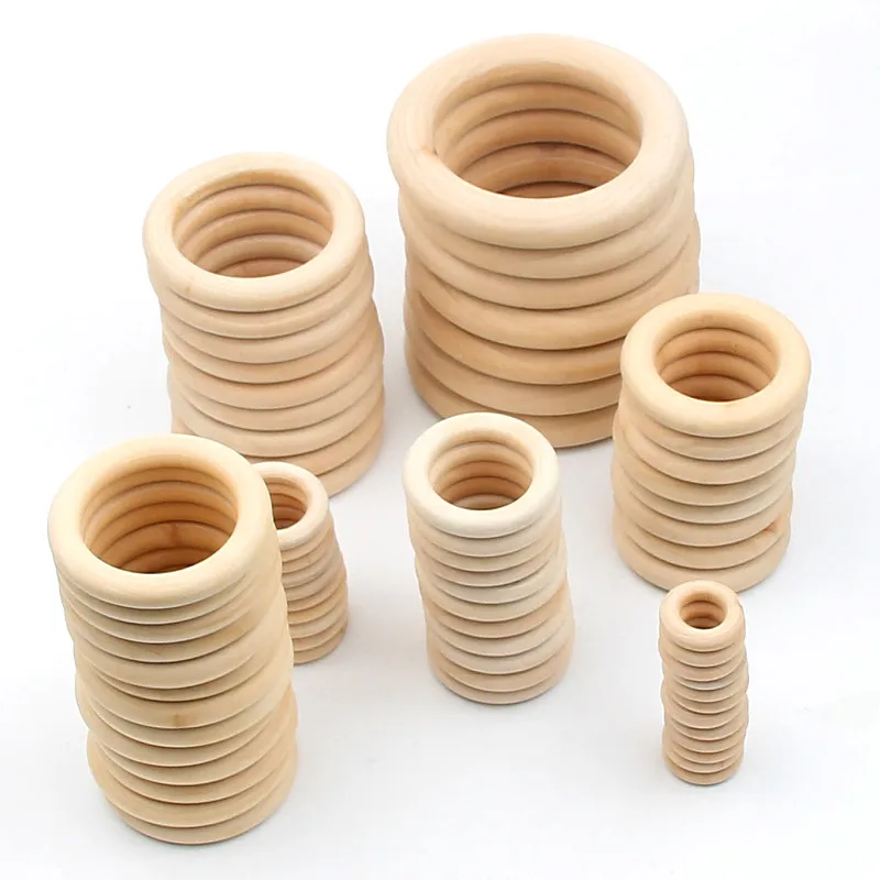 

15-100mm Unfinished Wooden Round circle Wood Beads for Jewelry Making DIY Earring
