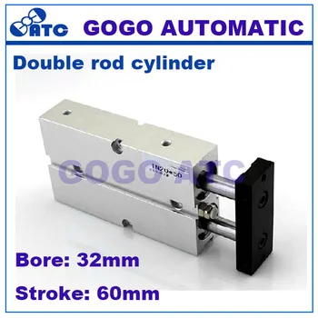 

double rod cylinder TN32-60 32mm bore 60mm stroke pneumatic cylinder components for filling machine parts dual rod cylinders