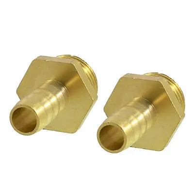 2 Pcs 1/2&quot PT Thread Barb Straight Coupling Brass Couplers for 10mm Tubing | Обустройство дома