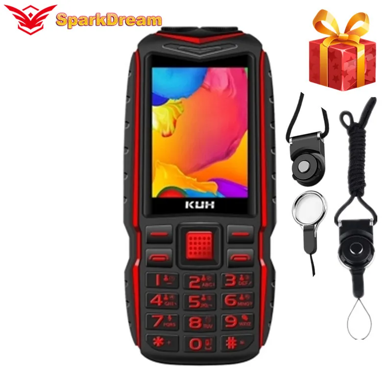 

KUH T3 Power Bank Phone Dual Sim Cards Camera MP3 Dual Flashlight Big Voice 2.4 Inch Rugged Shockproof Cheap CellPhone