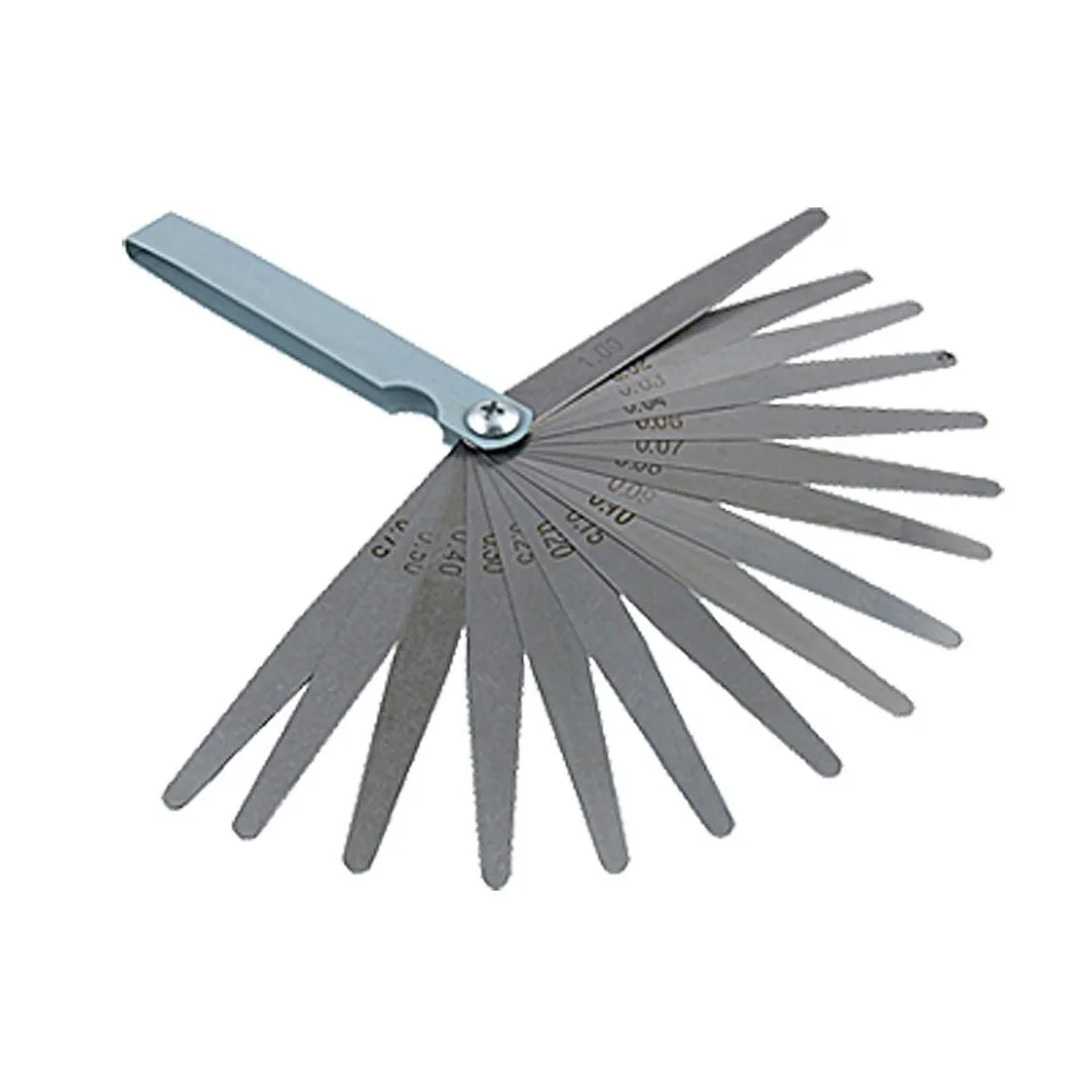 

New Silver Tone Metal Metric Gap Thickness Feeler Gauge Blades 0.02-1mm Tool