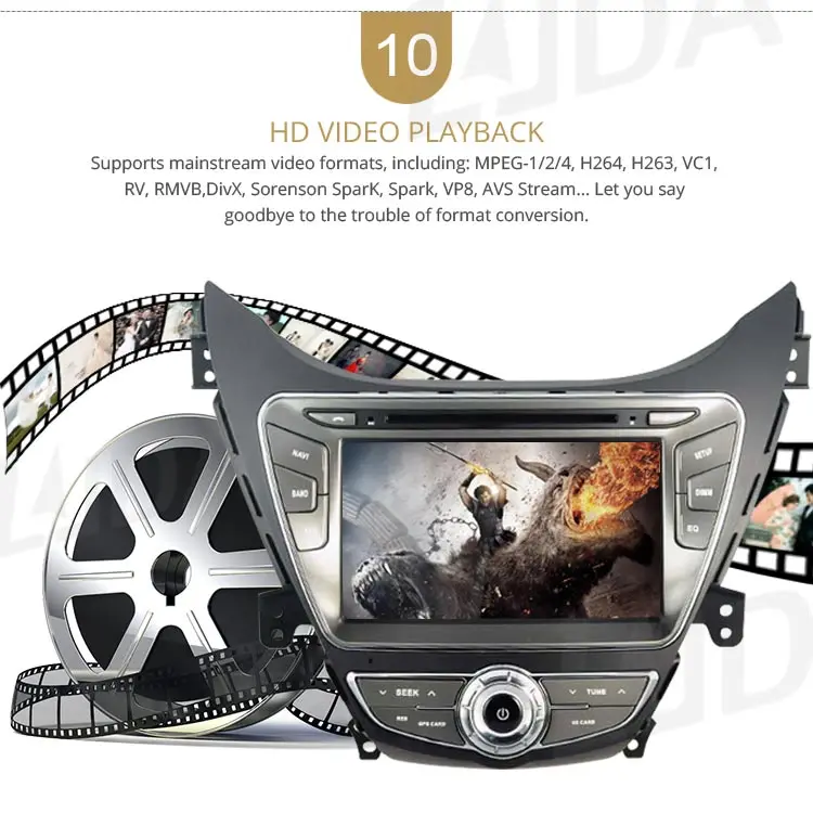 Best LJDA Android 9.1 Car dvd player for Hyundai Elantra/Avante/I35 2011 2012 2013 2 Din Car Radio gps navigation stereo multimedia 12
