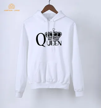 

Queen Women Hoodies 2020 Hot Sale Spring Autumn Kawaii Sweatshirts Casual Hoodies Black White Gray Pink Red Blue Tracksuit S-XXL