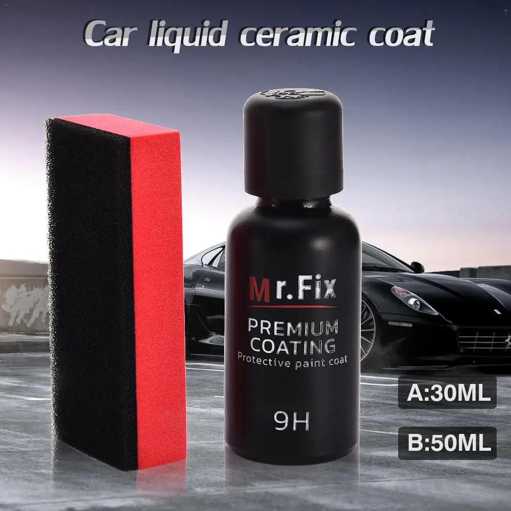 30ML / 50ML Mr. Fix Upgraded 9H Car Polish Liquid Ceramic Coat Super Hydrophobic Coating Crystal Set Auto Detailing Glasscoat