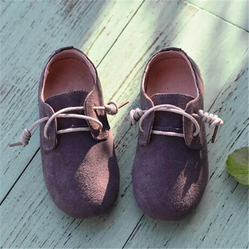 Новинка; белая повседневная детская обувь из натуральной кожи на шнуровке для мальчиков и девочек; модная черная модельная обувь на плоской подошве для детей ясельного возраста; 02A - Цвет: Серый