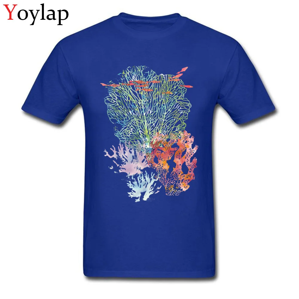 O Neck Pure Cotton Male T Shirts Printed On Short Sleeve Tops T Shirt Dominant Custom Tee Shirt TINY FISHES Top Quality blue
