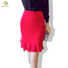 Новая модная женская шифоновая юбка с рюшами и асимметричным подолом, однотонная красивая юбка для выпускного вечера, рыбий хвост Русалка, летняя одежда S-5XL