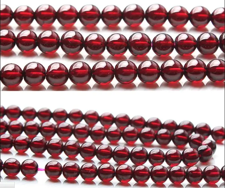 

Free Ship one Strand 15" 3mm -7mm Round Beads Natural Brazil 6A Garnet Beads