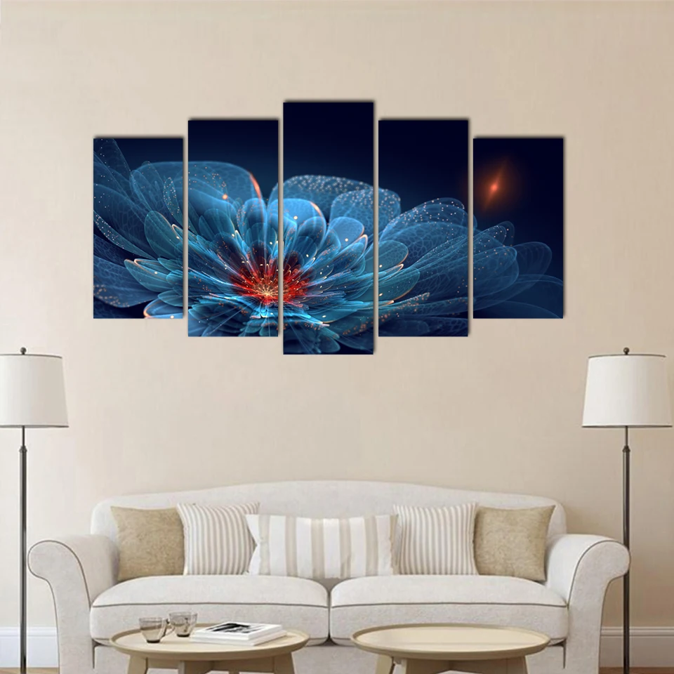 

Modular Canvas HD Prints Posters Home Decor Wall Art Pictures 5 Pieces Abstract Flower Art Scenery Landscape Paintings Framework