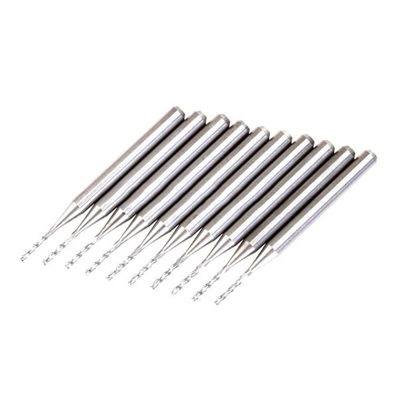 

10pcs End Mill Straight Shank Cutter High Quality CNC PCB Engraving Milling Tools 1x3.1x8mm