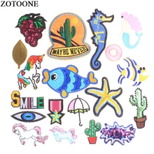 ZOTOONE Единорог глаз Письмо вышитые патчи железа на патчи для рюкзак для одежды DIY полосатая одежда наклейки пользовательские значки