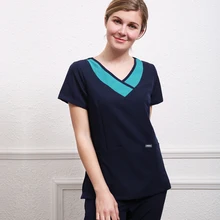 Спортивная медицинская форма наборы скрабов для кормления Топ и штаны, хирургическая рабочая одежда, 4 способа растягивания, стоматологическая клиника, косметолога, рабочая одежда