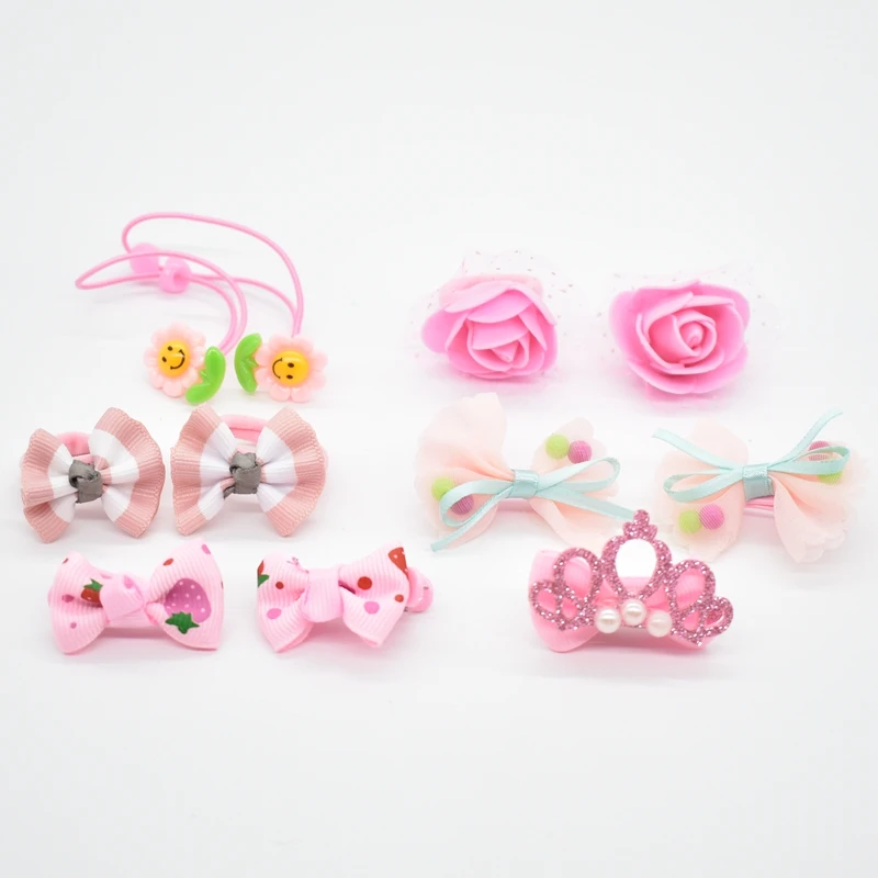 

Head wear Set Child Elastic Bow knot Hair Clips Crown Rabbit Flower Barrettes Hairpins Kids Girls Xmas Gift Jewelry