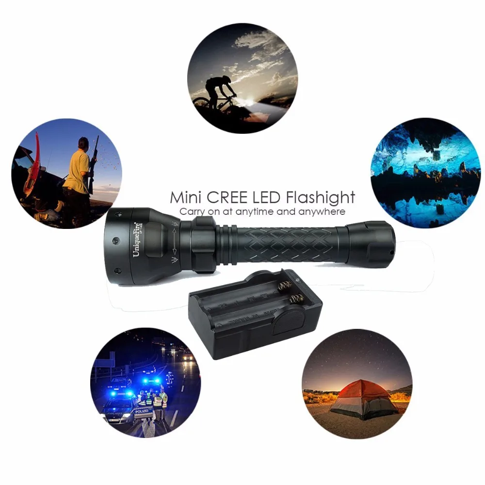 UniqueFire 1406 XPE зеленый/красный свет хищника светодиодный фонарик Регулируемый зум