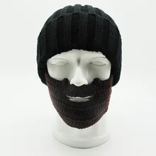 Зимняя шапка для косплея, мужская вязаная шапочка с вязаной маской, шапка с бородой, HTADZZ28