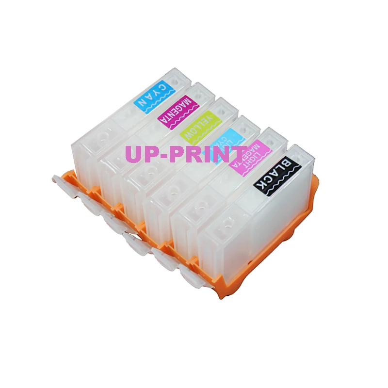 

UP 6 colors refillable ink cartridges CLI-8 Ink compatible for Canon Pixma iP6600D iP6700D printer