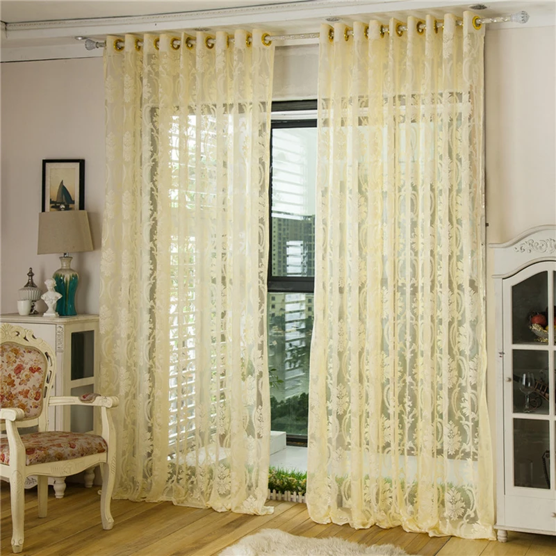High Quality Tulle Window Curtains For Living Room Elegant