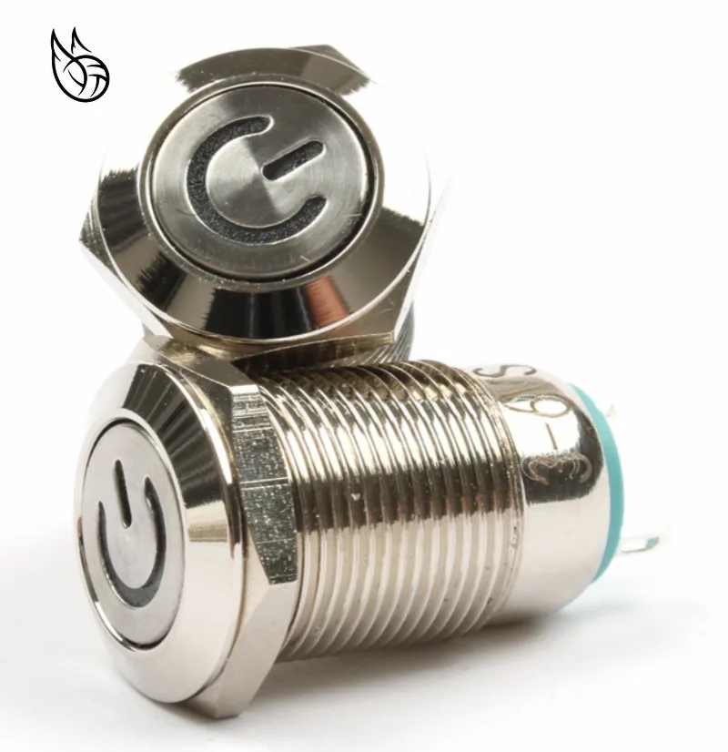 

Car Compurter 12mm 3V 5V 12V 220V Angel Eye LED Power Momentary Push Button Switch Self-reset Metal Switch Normally Open