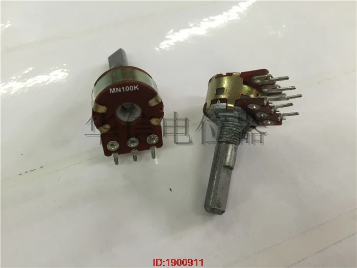 

1pcs/lot Taiwan produces 16 double-balanced potentiometer MN100K 25F with the middle point of zero back
