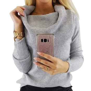 

women sweaters and pullovers turtleneck casual loose off shoulder long sweater