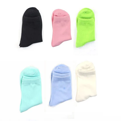 Hot Sale Fashion Spring Autumn Winter Women Solid Candy pure Colors Short Sock Suits For 34-41 Yards Cute socks Free Shipping