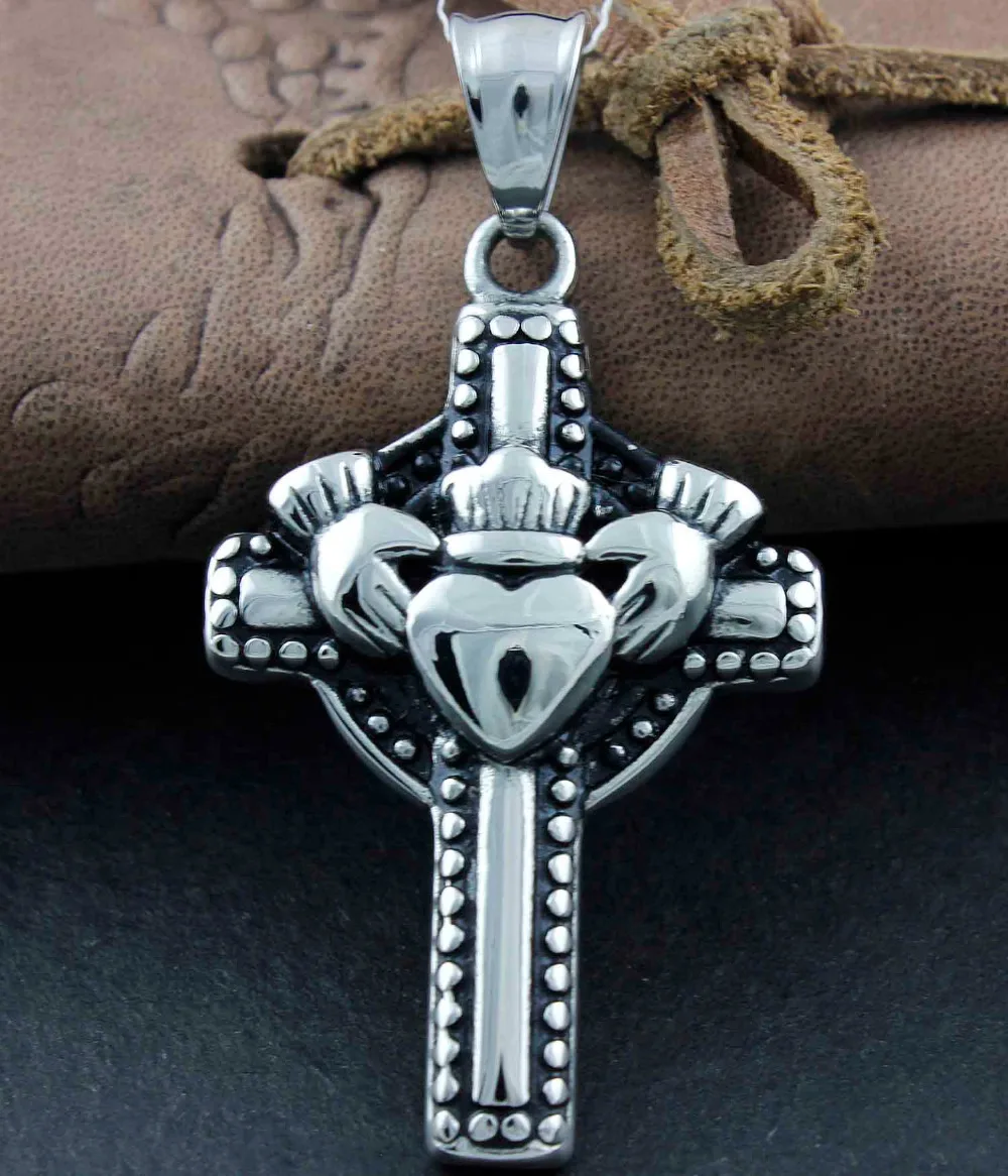 Мужской кулон из нержавеющей стали Claddagh дружба верность любовь крест | Украшения
