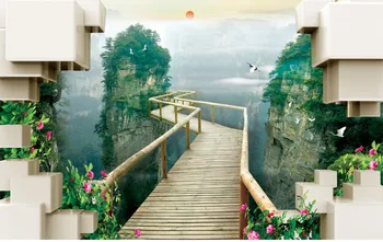 

Custom Photo Wallpaper 3D Walking Into The Mountains 3D Sofa TV Background Wall Decoration Wallpaper Mural